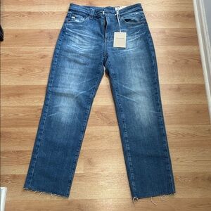 NWT AG-ED Denim size 26 Saige Crop high rise straight jeans